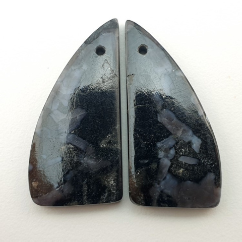Jasper gabbro pair of cabochons with hole 26x13 mm no P444 Jasper gabbro pair of cabochons with hole 26x13 mm no P444