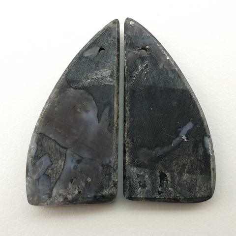 Jasper gabbro pair of cabochons with hole 26x13 mm no P444 Jasper gabbro pair of cabochons with hole 26x13 mm no P444