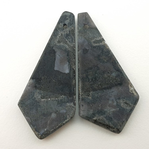 Jasper gabbro pair of cabochons with hole 34x16 mm no P450 Jasper gabbro pair of cabochons with hole 34x16 mm no P450