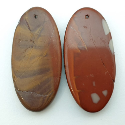 Jaspis noreena para kaboszonów z dziurką 35x17 mm nr P285 Jaspis noreena para kaboszonów z dziurką 35x17 mm nr P285