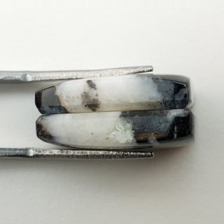 Jaspis zebra para kaboszonów z dziurką 20x14 mm nr P454