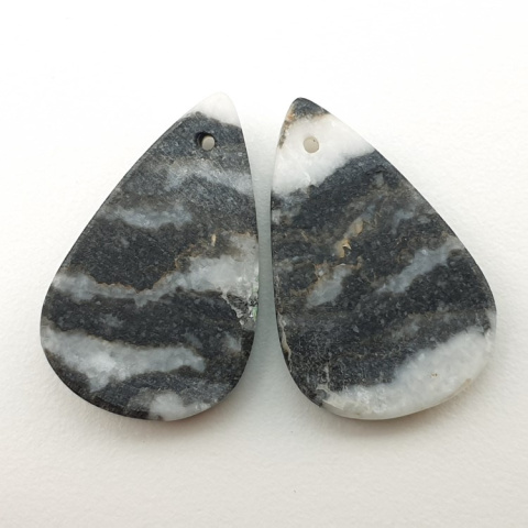 Jasper zebra pair of cabochons with hole 24x15 mm no. P457 Jasper zebra pair of cabochons with hole 24x15 mm no. P457