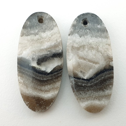 Jasper zebra pair of cabochons with hole 27x12 mm no P466