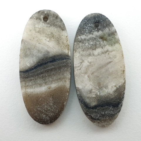 Jasper zebra pair of cabochons with hole 27x12 mm no P466