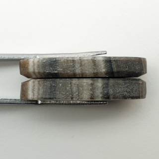 Jaspis zebra para kaboszonów z dziurką 29x12 mm nr P470