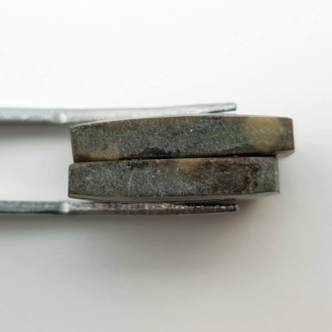 Variolite pair of cabochons with hole 19x14 mm no P268 Variolite pair of cabochons with hole 19x14 mm no P268