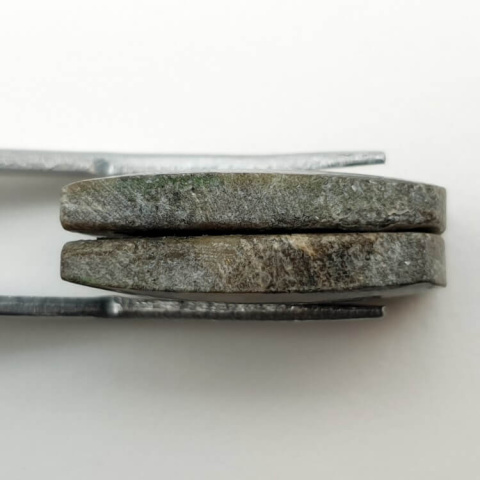 Variolite pair of cabochons with hole 21x12 mm no P265 Variolite pair of cabochons with hole 21x12 mm no P265