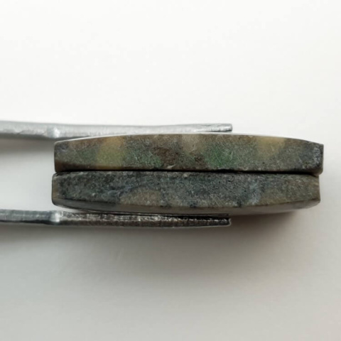 Variolite pair of cabochons with hole 23x13 mm no P266 Variolite pair of cabochons with hole 23x13 mm no P266