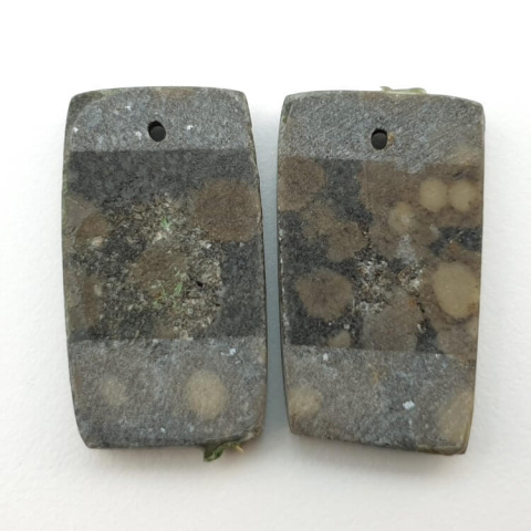 Variolite pair of cabochons with hole 24x13 mm no P269 Variolite pair of cabochons with hole 24x13 mm no P269