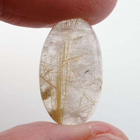 Quartz with rutile cabochon 23x13 mm no 39 Quartz with rutile cabochon 23x13 mm no 39