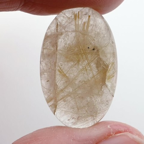 Quartz with rutile cabochon 26x17 mm no. 25 Quartz with rutile cabochon 26x17 mm no. 25