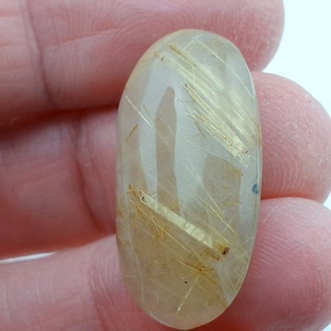 Quartz with rutile cabochon 27x15 mm no. 20 Quartz with rutile cabochon 27x15 mm no. 20