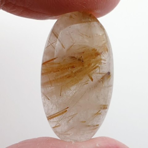 Quartz with rutile cabochon 28x15 mm no 19 Quartz with rutile cabochon 28x15 mm no 19