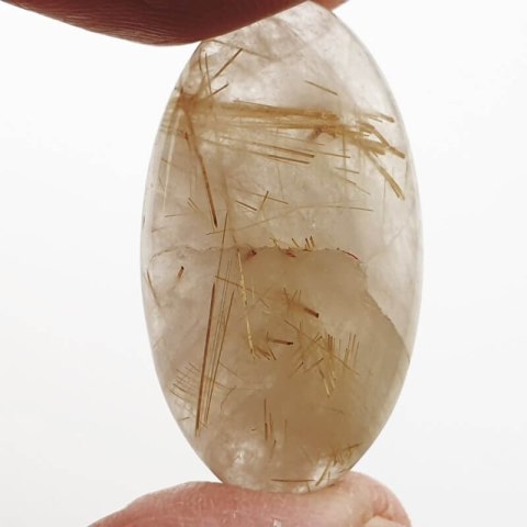 Quartz with rutile cabochon 28x16 mm no. 13 Quartz with rutile cabochon 28x16 mm no. 13