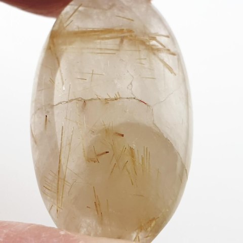 Quartz with rutile cabochon 28x16 mm no. 13 Quartz with rutile cabochon 28x16 mm no. 13