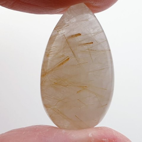 Quartz with rutile cabochon 34x14 mm no 17 Quartz with rutile cabochon 34x14 mm no 17