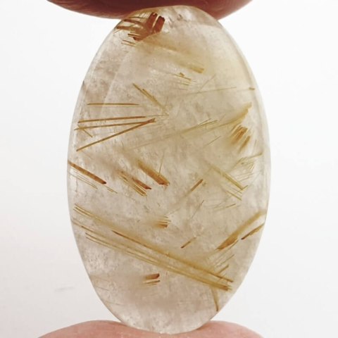Quartz with rutile cabochon 35x21 mm no 3 Quartz with rutile cabochon 35x21 mm no 3