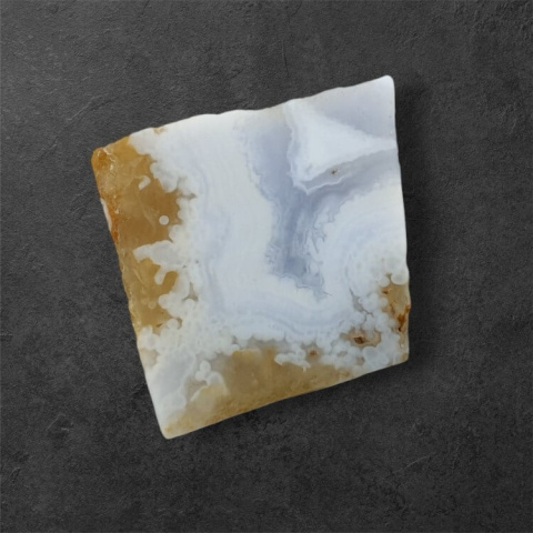 Blue lace agate cut raw 24x24 mm No 5