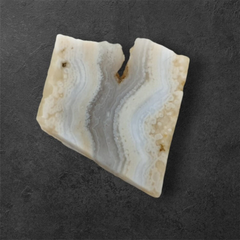 Blue lace agate cut raw 27x23 mm No 75