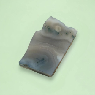 Agate mossy cut raw 26x17 mm no 34