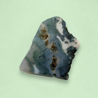 Agate mossy cut raw 26x18 mm no 80