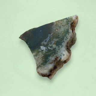 Agate mossy cut raw 26x22 mm No 90