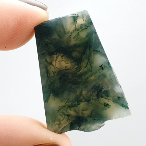 Agat mszysty cięty surowy 27x20 mm nr 63 Agat mszysty cięty surowy 27x20 mm nr 63