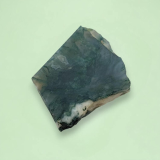 Agate mossy cut raw 27x24 mm no. 52