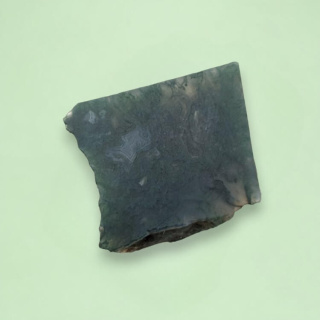 Agate mossy cut raw 28x24 mm no 19