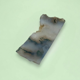 Agate mossy cut raw 30x15 mm no 53