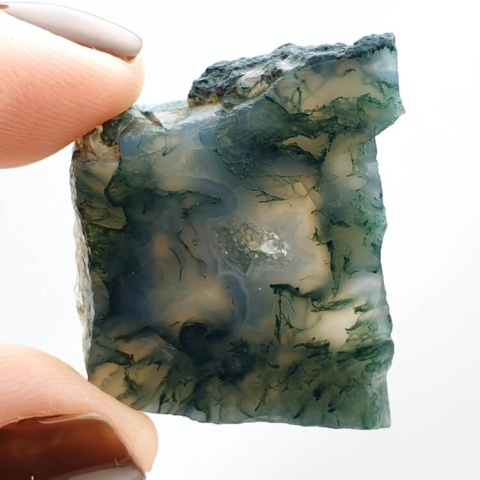 Agate mossy cut raw 30x27 mm no 24 Agate mossy cut raw 30x27 mm no 24