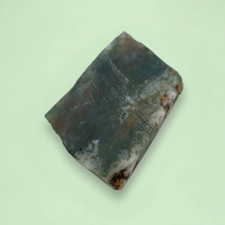 Agate mossy cut raw 31x25 mm No 1