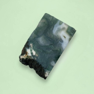 Agate mossy cut raw 32x20 mm No 51