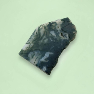 Agate mossy cut raw 34x21 mm No 49