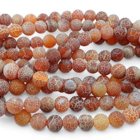 Carnelian-coloured etched agate sphere 8 mm 10 pcs Carnelian-coloured etched agate sphere 8 mm 10 pcs
