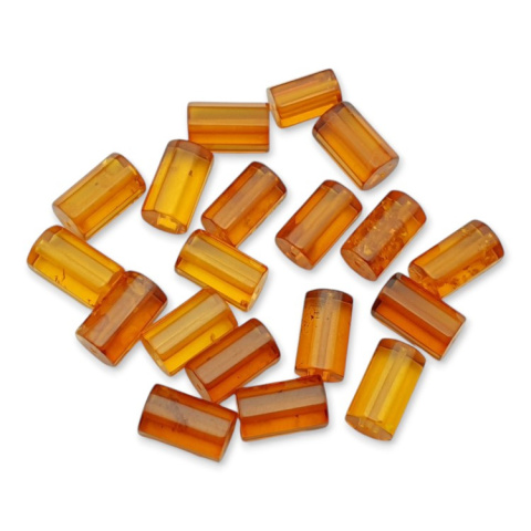 Amber octagonal cylinder with hole 12x7 mm 1 pc Amber octagonal cylinder with hole 12x7 mm 1 pc