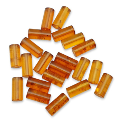 Amber cylinder with hole 13x6 mm 1 pc