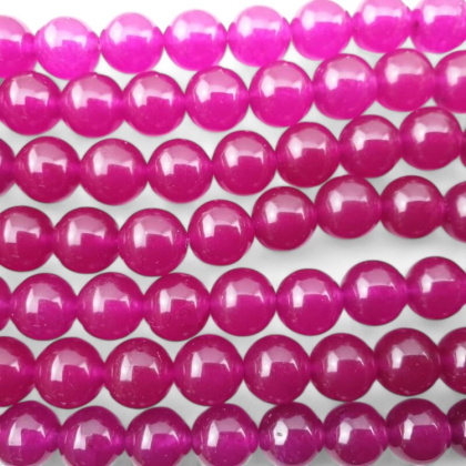 Jade fuchsia ball 10 mm 5 pcs