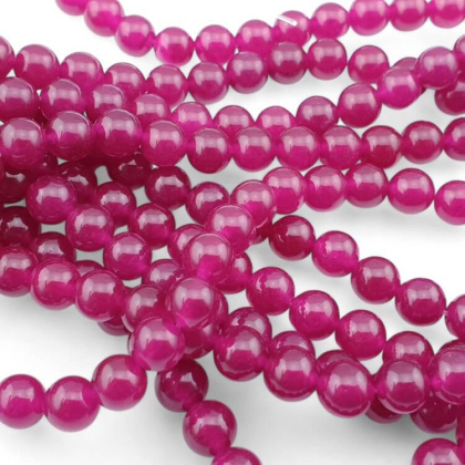Jade fuchsia ball 8 mm 10 pcs