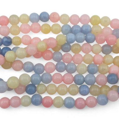 Jade in the colour of morganite ball 8 mm 10 pcs