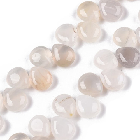 Agat biały łezka z dziurką 12x10 mm 4 szt. Agat biały łezka z dziurką 12x10 mm 4 szt.