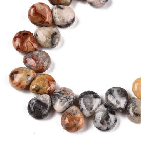 Agat koronkowy łezka z dziurką 12x10 mm 4 szt. Agat koronkowy łezka z dziurką 12x10 mm 4 szt.