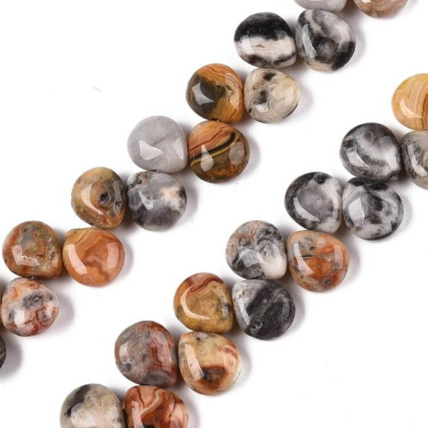 Agat koronkowy łezka z dziurką 12x10 mm 4 szt. Agat koronkowy łezka z dziurką 12x10 mm 4 szt.