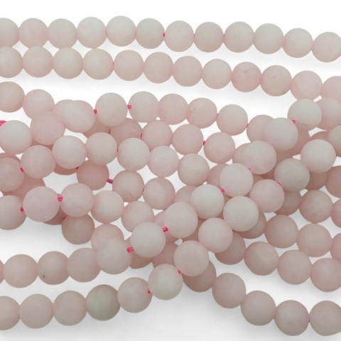 Rose quartz matte ball 8 mm cord Rose quartz matte ball 8 mm cord