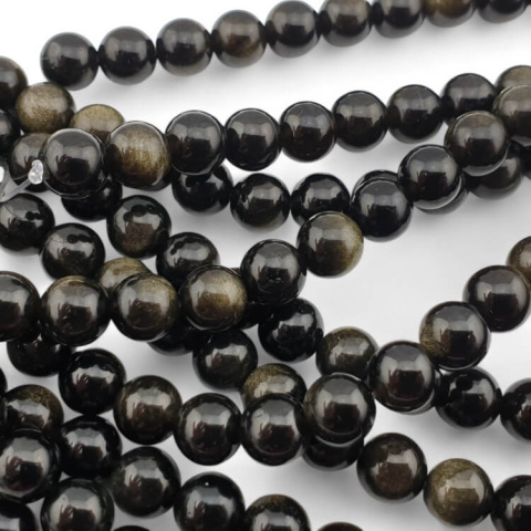 Obsydian złoty kula 8 mm 10 szt Obsydian złoty kula 8 mm 10 szt