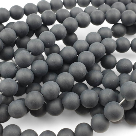 Onyks czarny agat kula matowa 10 mm 5 szt Onyks czarny agat kula matowa 10 mm 5 szt
