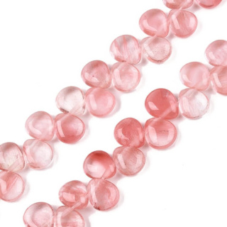 Glass teardrop bead with hole 12x10 mm 4 pcs.
