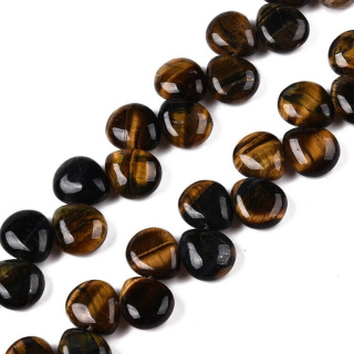 Tiger eye teardrop bead with hole 12x10 mm 4 pcs.