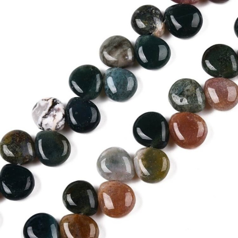Agat indyjski łezka z dziurką 12x10 mm 4 szt. Agat indyjski łezka z dziurką 12x10 mm 4 szt.