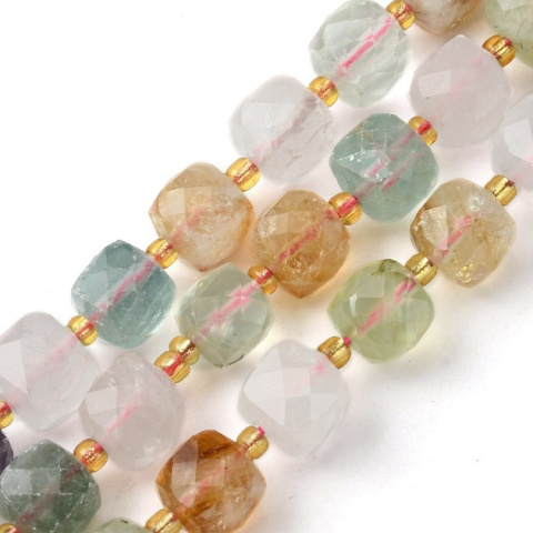 Mixed stones bead faceted cube with hole 8x8 mm 4 pcs. Mixed stones bead faceted cube with hole 8x8 mm 4 pcs.